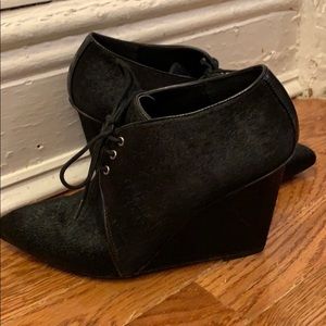 Black leather booties